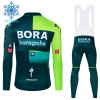 Cykeltøj Langærmet + Bib Cykelbukser Vinter 2024 BORA-Hansgrohe Grøn